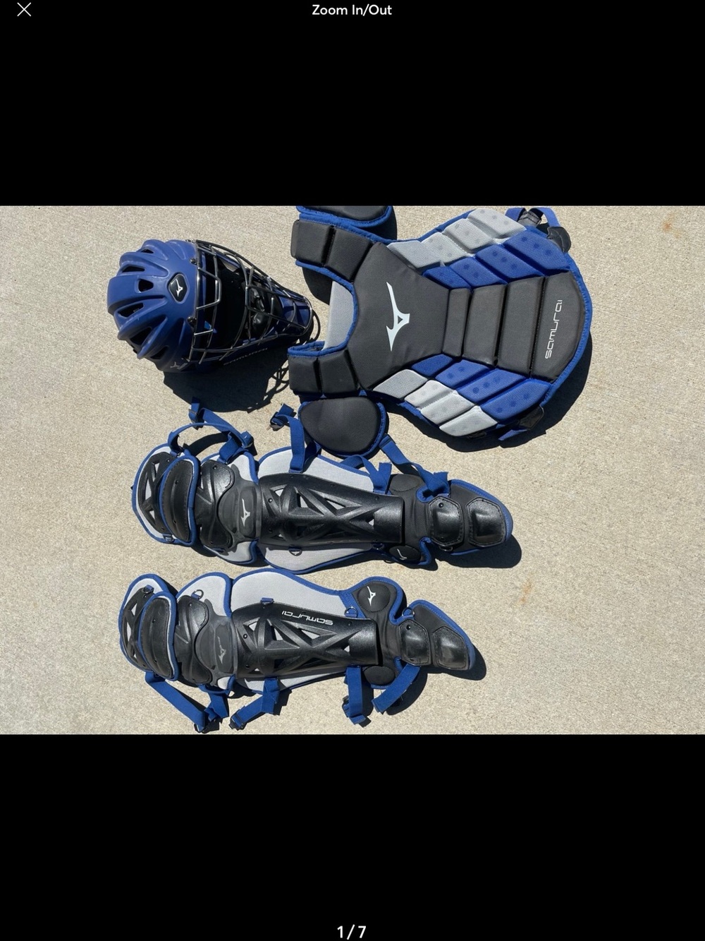 Mizuno Blue and Black Catcher's Gear Set